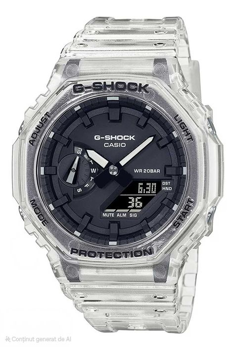 Ceas Sport  Casio g shock JELLYFISH ga2100 Transparent Black ,Nou, Garantie 2 ani