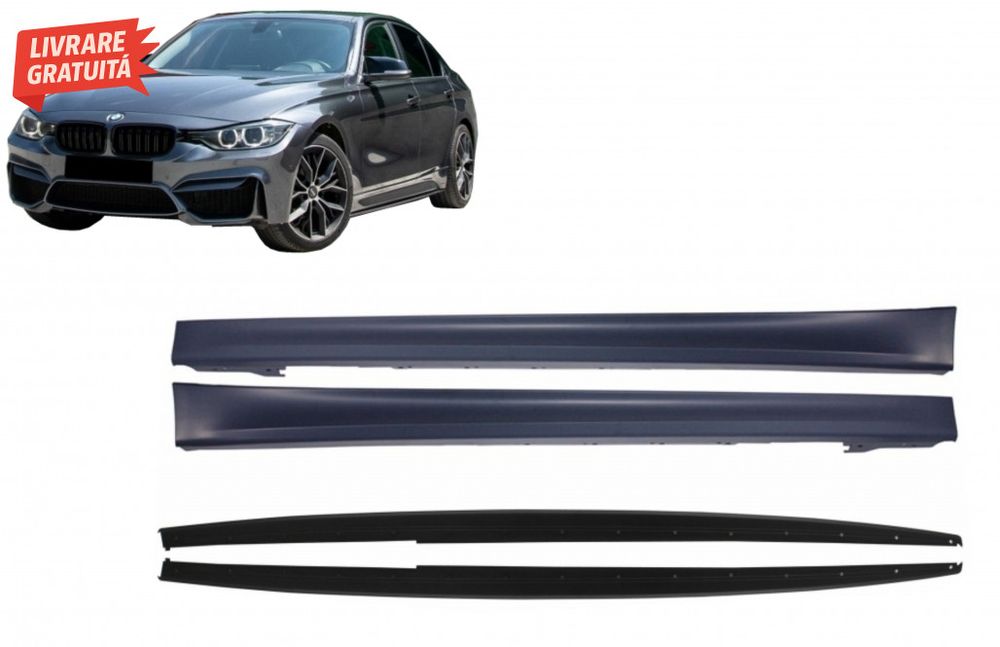Praguri Laterale cu Extensii Add-on Lip BMW Seria 3 F30 F31 (2011-2018