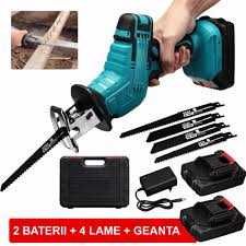 Fierastrau Sabie,3000 RPM,2 Acumulatori,8 Panze Lumina Led, ABS/Metal