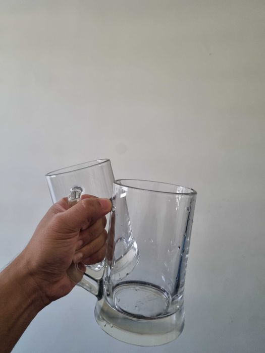 Set of 2 Premium 660ml Glass Mugs – For Beer or Milkshakes