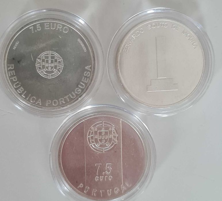 Сребърни монети Португалия 7,5 евро архитектура комплект 3 бр