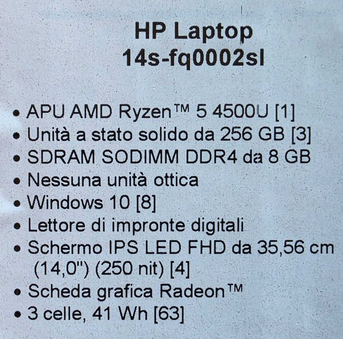 Laptop HP 14s-fq0002sl AMD Ryzen 5 4500U 14" 8GB 256GB SSD Sigilat