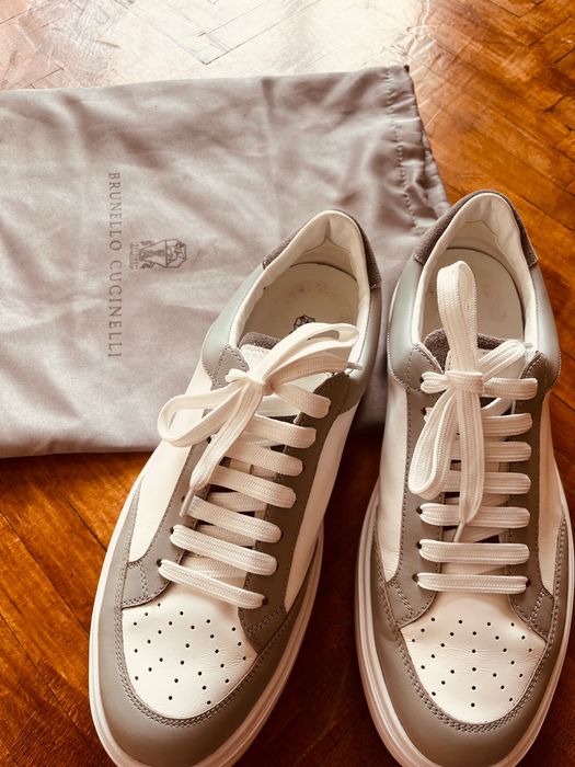 Новые кожаные кроссовки BRUNELLO CUCINELLI