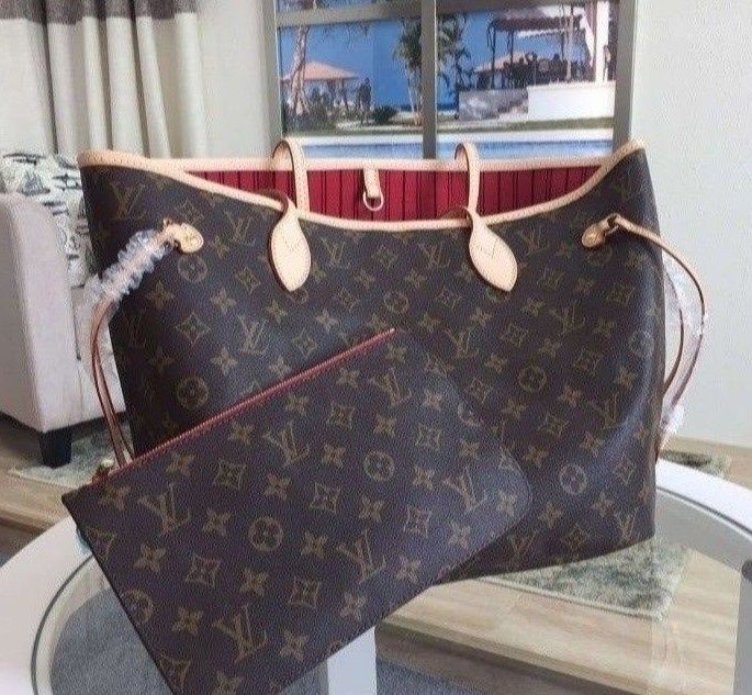 Geanta Louis Vuitton Neverfull piele naturala,Franța,card,certificat