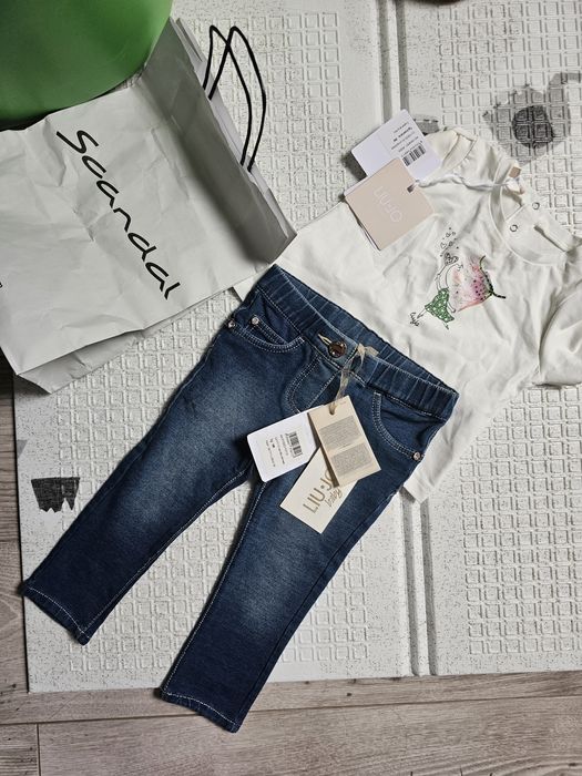 Liu Jo комплект тениска и дънки  бебе 9 месеца