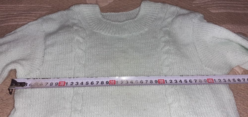 Нова дамска есенно зимна ръчно плетена блуза тип пуловер мохер