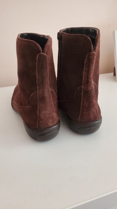 Боти естествен велур кафяв