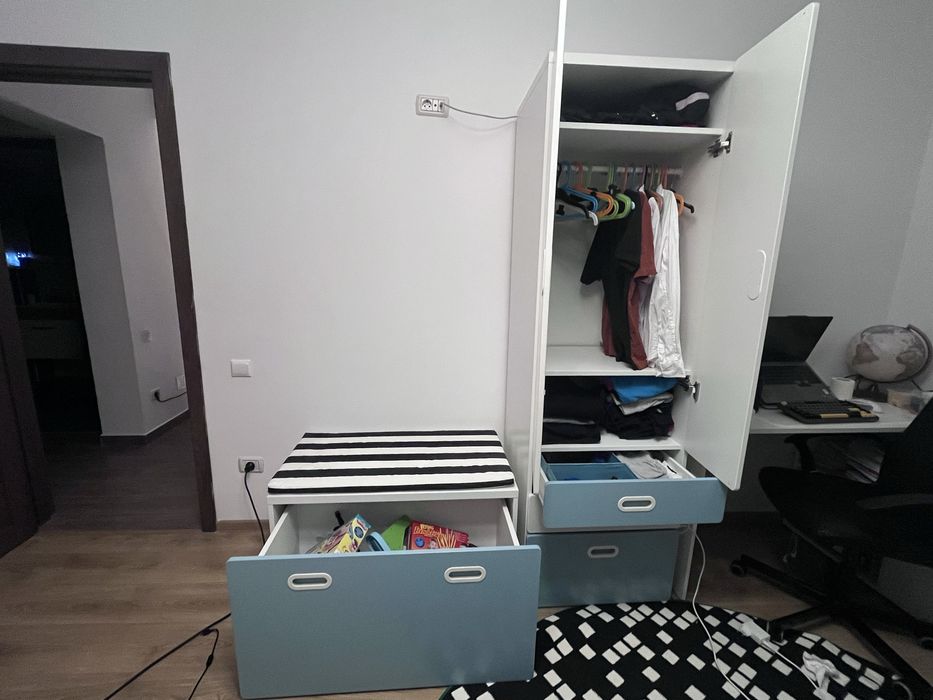 Vand set mobilier dulap+ lada depozitare pentru camera copii, Ikea