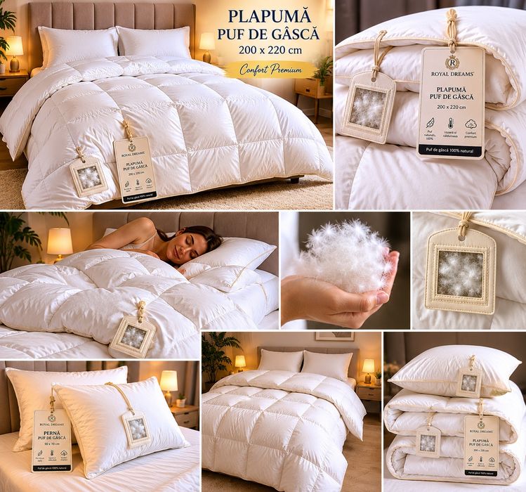 Perne și plăpumi premium cu puf de gâscă natural – Prețuri excepționale
