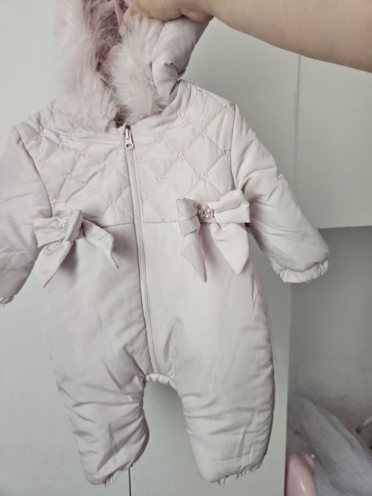 Combinezon gros de iarna roz fetita & gri baietel pt bebe 3 luni 62-68