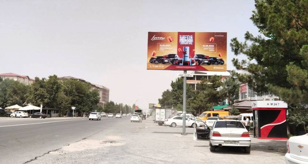 Жиззах // билборд // лэд экран // aвтобус // ташки реклама