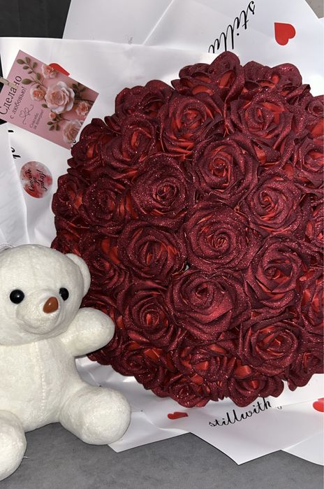 Букеты из атлысных лент