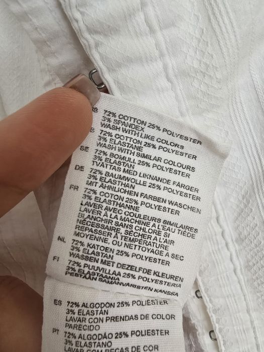 Бяла риза H&M с 3/4 ръкави