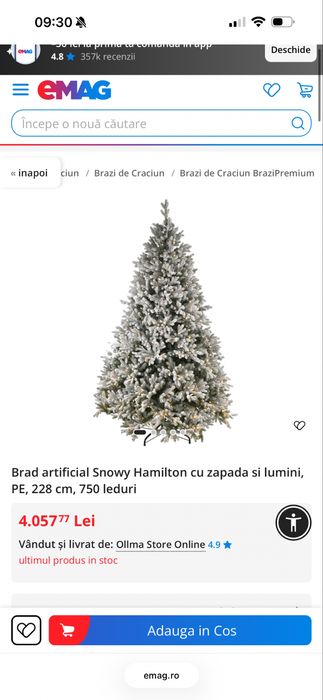 Vand Brad artificial Snowy Hamilton Simona’s