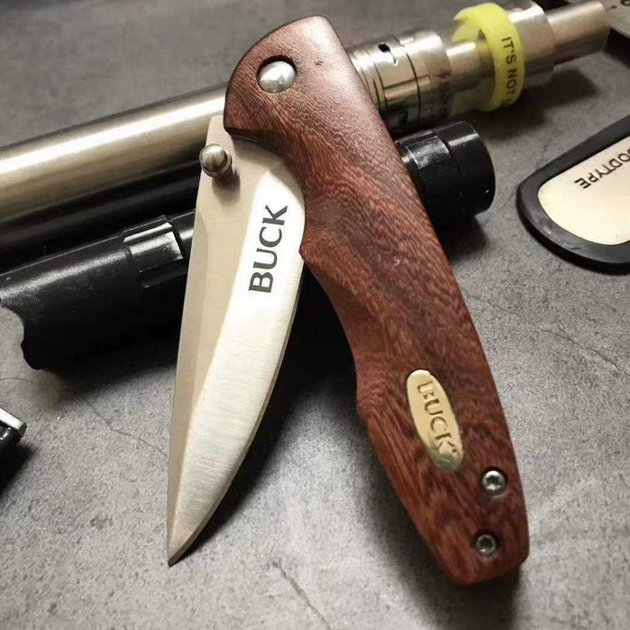 Cutit Briceag Buck, maner lemn de trandafir, cu blocare lamă - BK 269