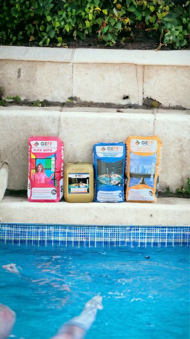 СТРОИТЕЛЬНЫЕ СМЕСИ для отделки и гидроизоляция бассейна GEFF