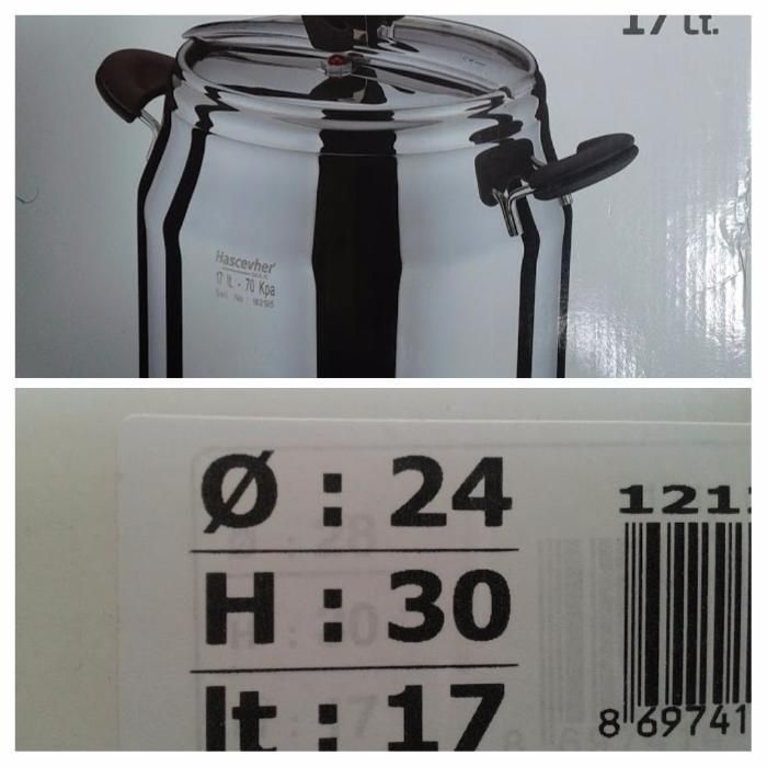 Херметическа тенджера под налягане-5,7,9,12,14,17 и 20 литра