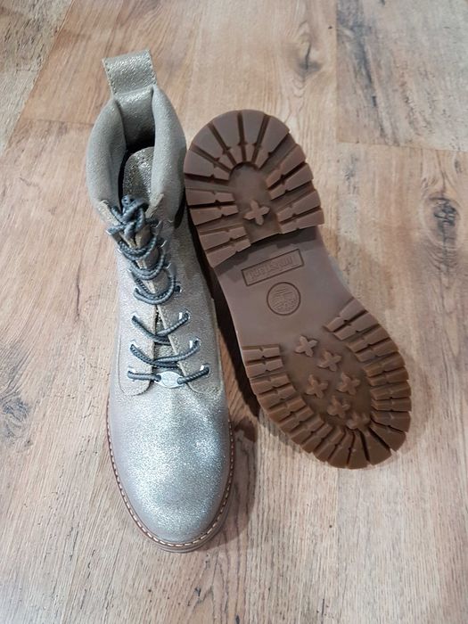 Superbe ghete dama TIMBERLAND EarthKeepers originale noi ed.limitata piele naturala metalizata marime 41