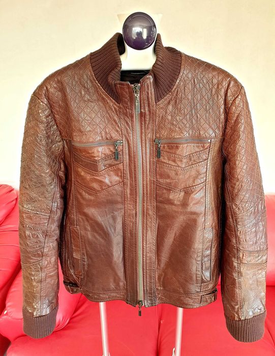 кожено бомбър яке топло размер XL 50 52 Roberto Cavalli