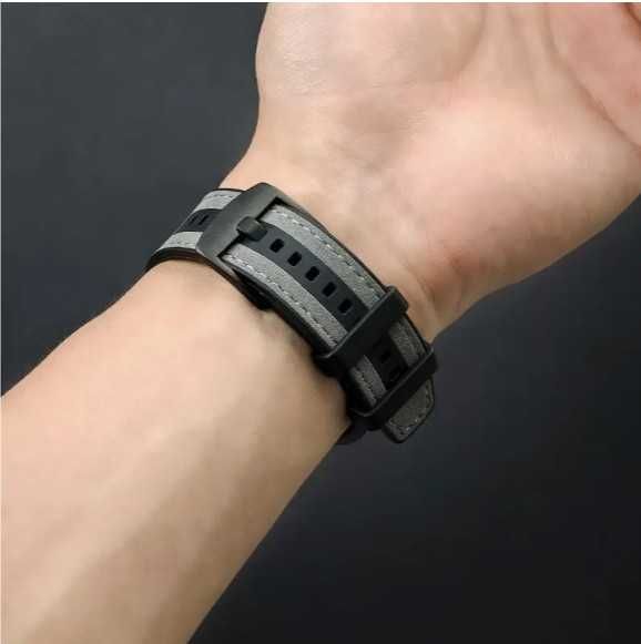 Curea cauciuc+insertie piele Huawei GT,GT2,GT3,GT4,GT5(46mm) 22mm 2025