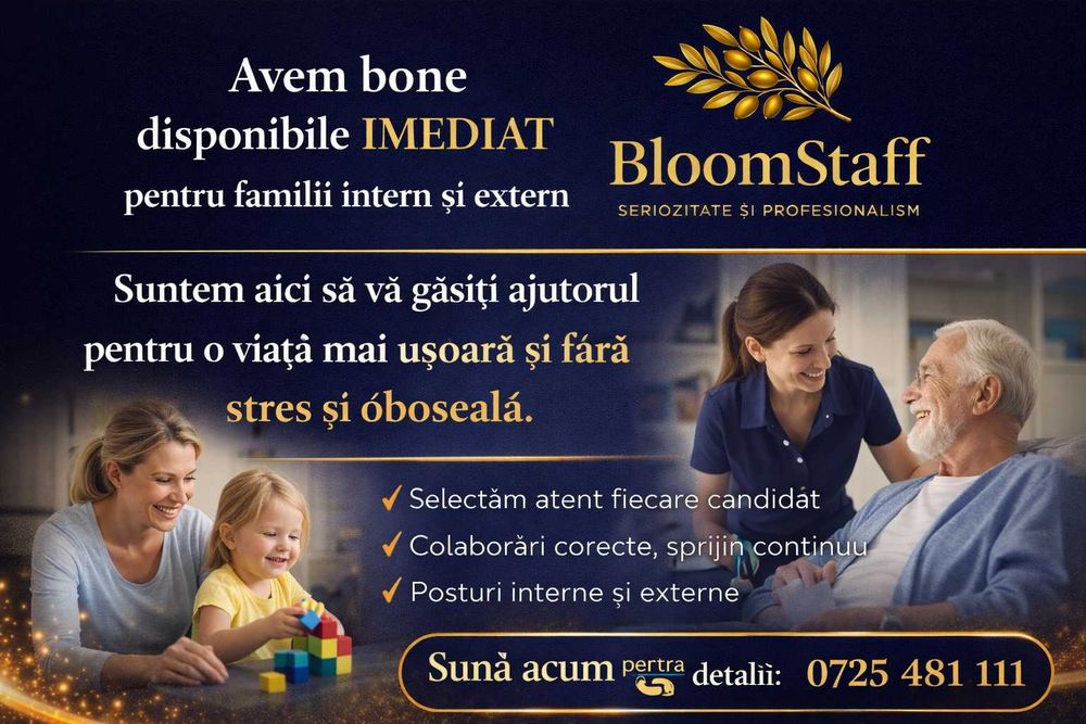Menajere, Bone și Îngrijitoare – Personal casnic disponibil ımediat