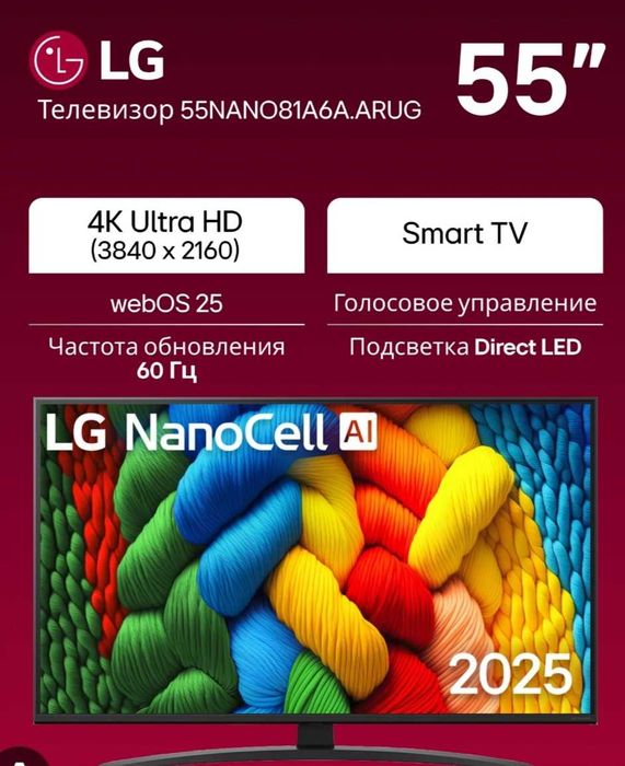 Телевизор LG 55NANO81A6A.ADKG