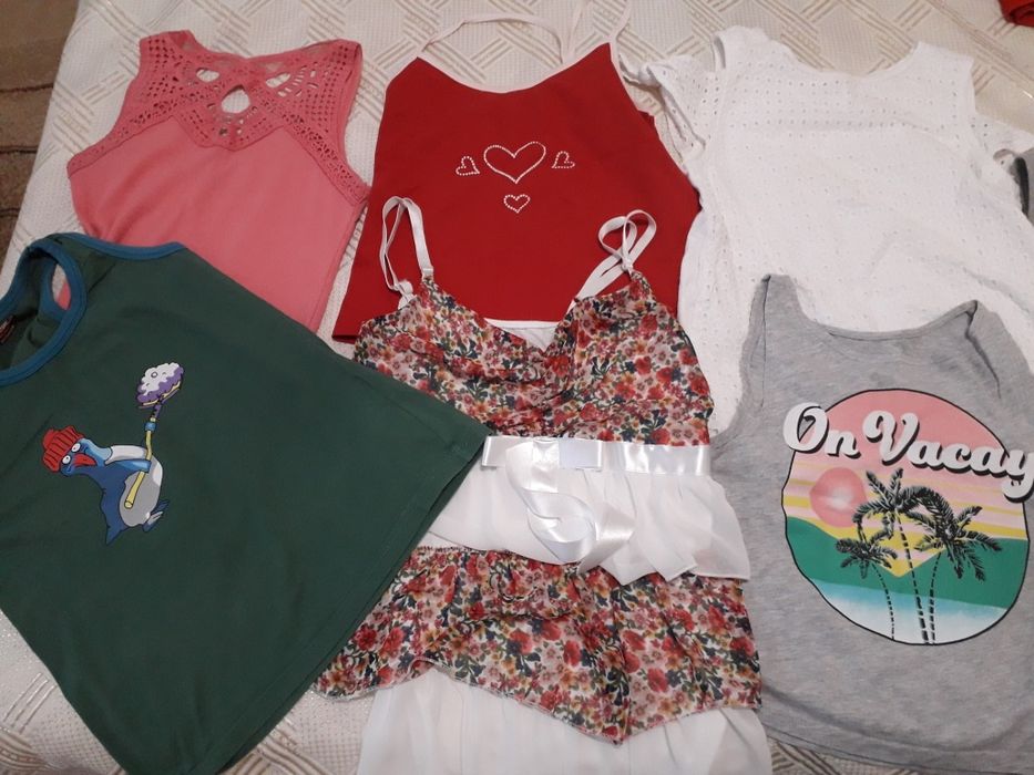 Потници и тениски са момиче р.140