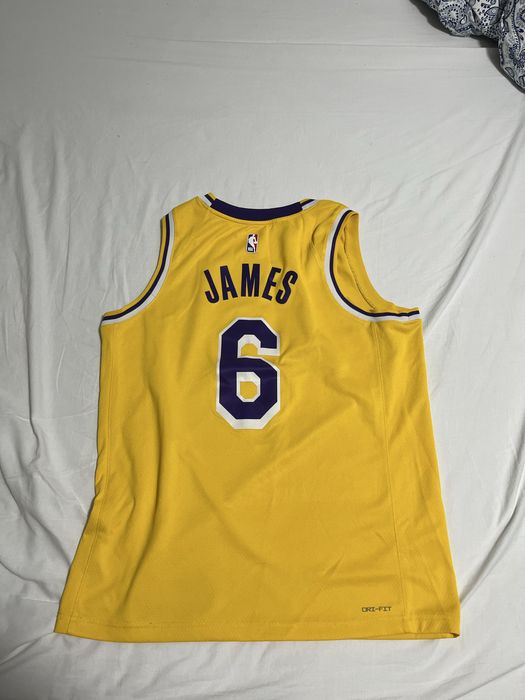 NIKE!! Maieu basket Nike Lakers Lebron James galben