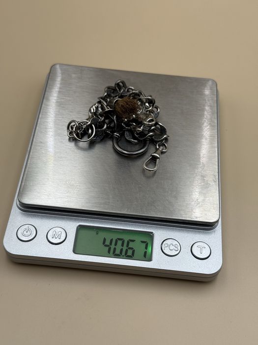 Lant ceas de buzunar din argint