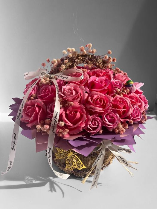 Букеты из мыльных роз