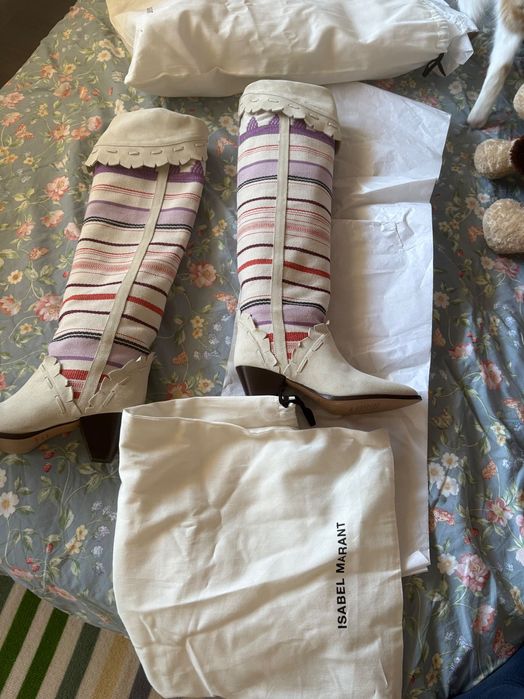 Ботуш кожа и плат ISABEL MARANT