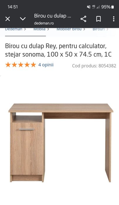 Birou  sonoma  cu dulap