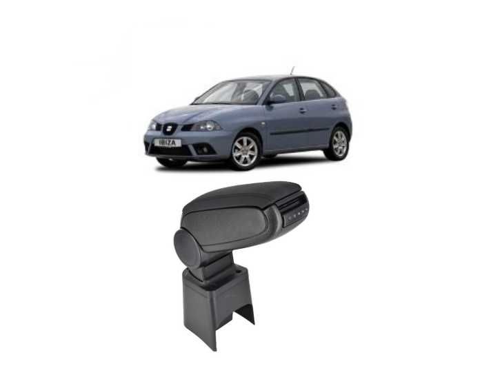 Подлакътник за Seat Ibiza 2002-2008г., черна еко кожа