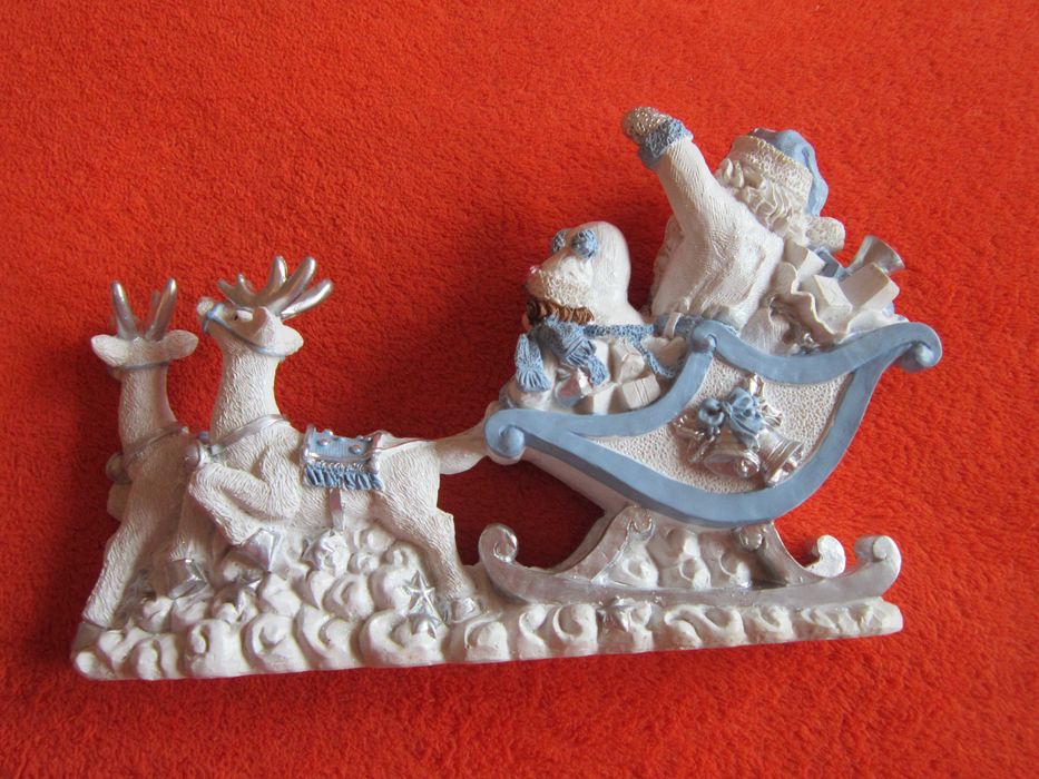 cadou rar Sania lui Mos Craciun  decoratiune Germania 1990 impecabila