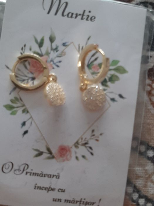 Cercei argint placați cu aur