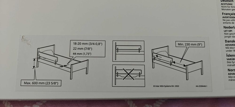 Bară de protecţie patut copil NATTAPA Ikea alb