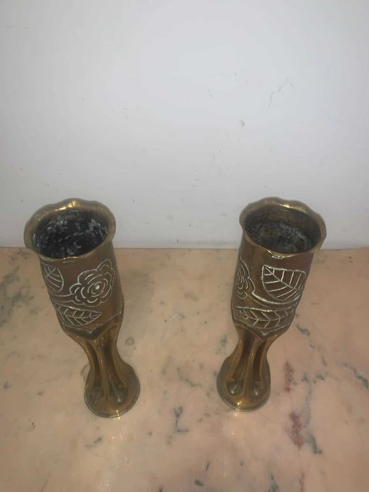 Vaza bronz si alama obuz de tun de-Al Doilea Război Mondial 1943