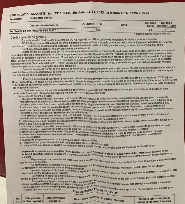 Purificator p60 elite