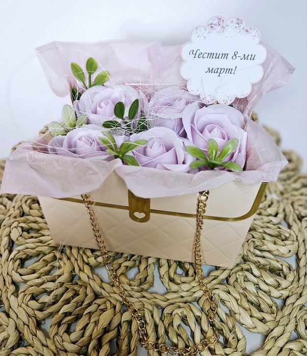 Букет  със сапунени рози