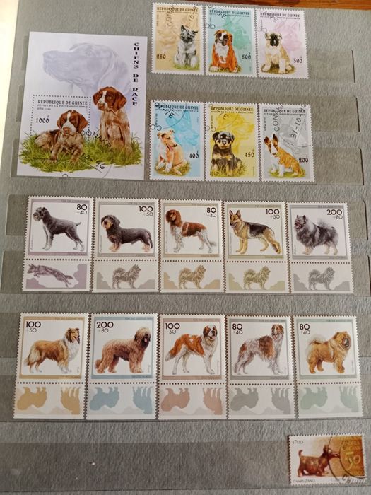 Марки почтовые : собаки и лошади