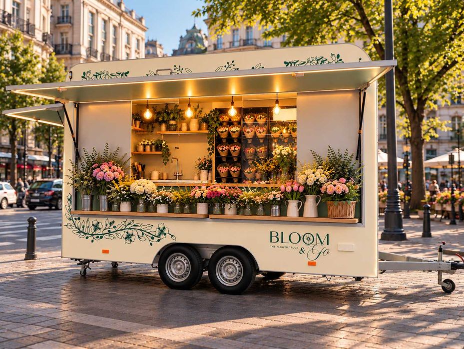 Rulota comerciala STANDARD noua, food truck, omologata RAR