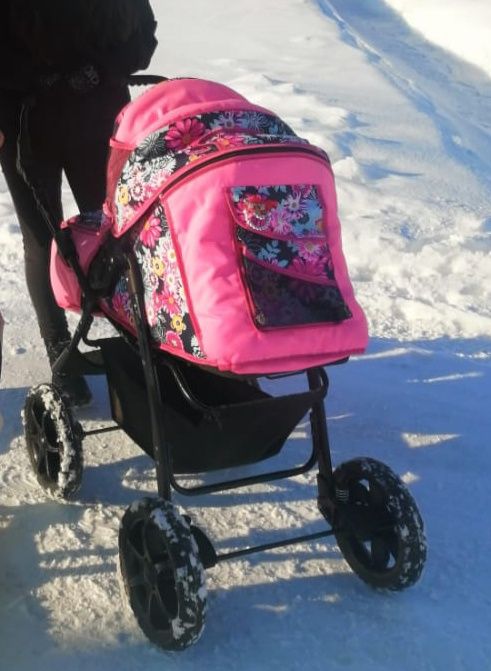 Коляска Гном розовая