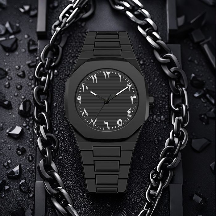 Черно матовые часы