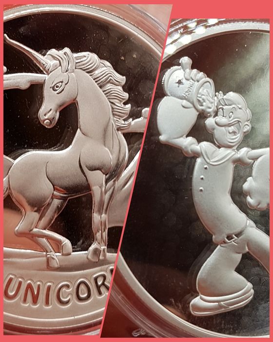 Desene animate monede pentru copii lingou argint 999