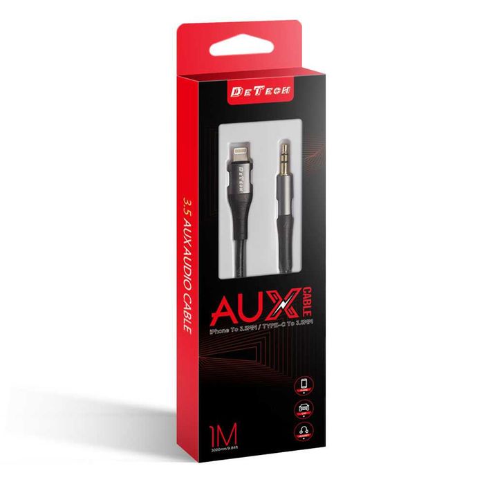 AUX кабел за iPhone 1 метър | Aукс кабел за Айфон, Lightning към 3.5мм