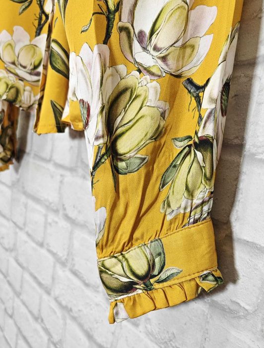 Copenhagen Luxe Дамска флорална жълта дамска риза на цветя размер  L / XL