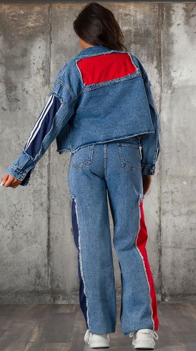 Дънков дамски костюм М размер намален