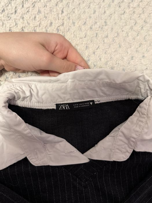 Zara блуза 2 в 1 с риза и тънко райе