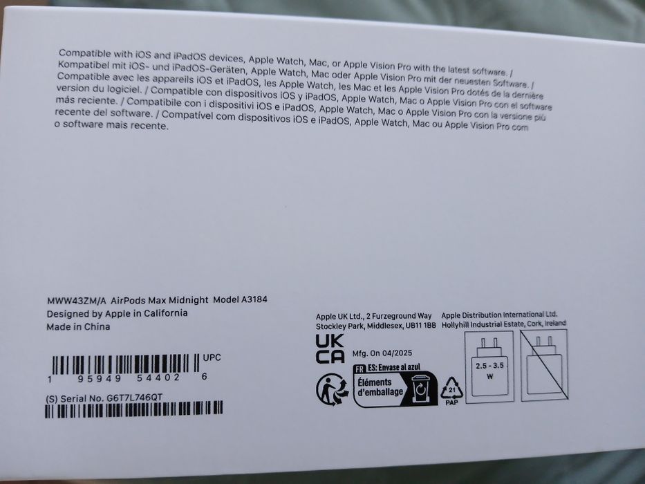 Air pods max чисто нови