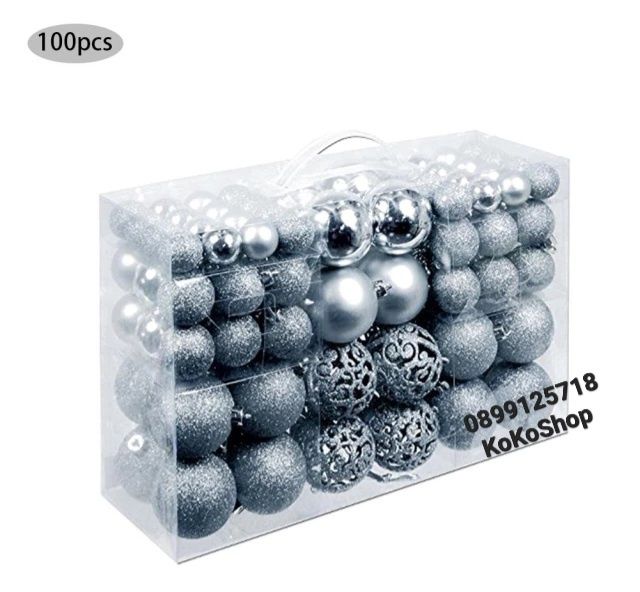 Топки за елха-100 броя/червени,златни топки за елха/